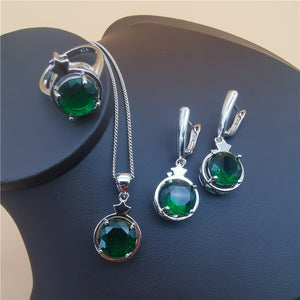 Four-Piece Set Star And Round Shapes Tanzanite Jewelry Set