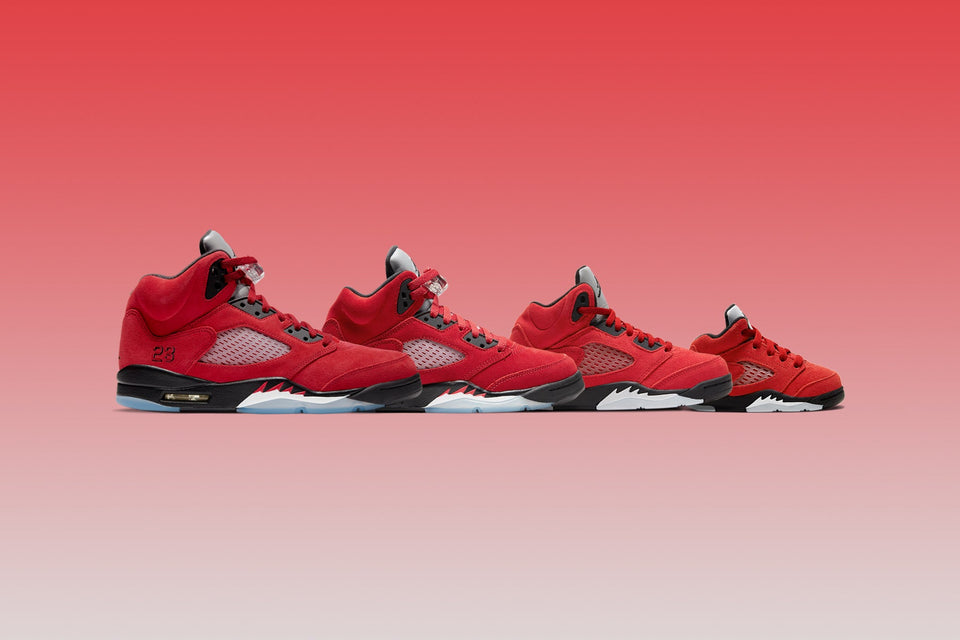 Air Jordan 5 Retro (TD) "Raging Bull" - Varsity Red/Black