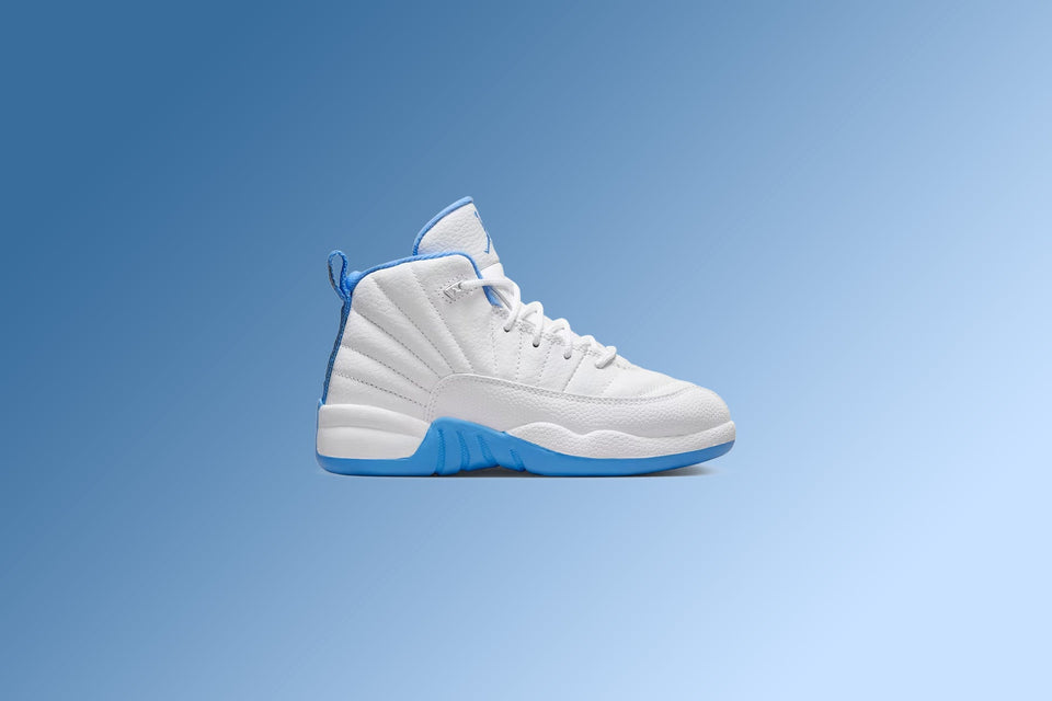 Air Jordan 12 Retro 'Melo' (PS) - White/University Blue/Metallic Silver