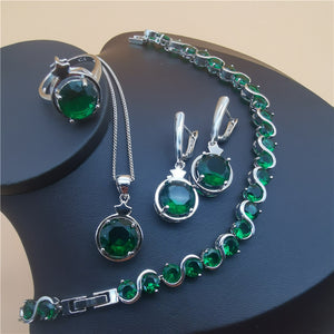 Four-Piece Set Star And Round Shapes Tanzanite Jewelry Set